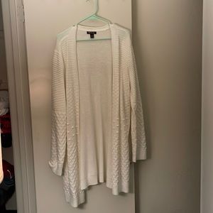 winter white mid size cardigan/ plus size 2x - NEW never worn